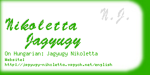 nikoletta jagyugy business card